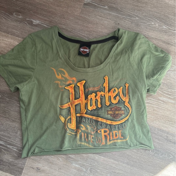 Cropped, Vintage Harley Davison Shirt - Picture 1 of 2